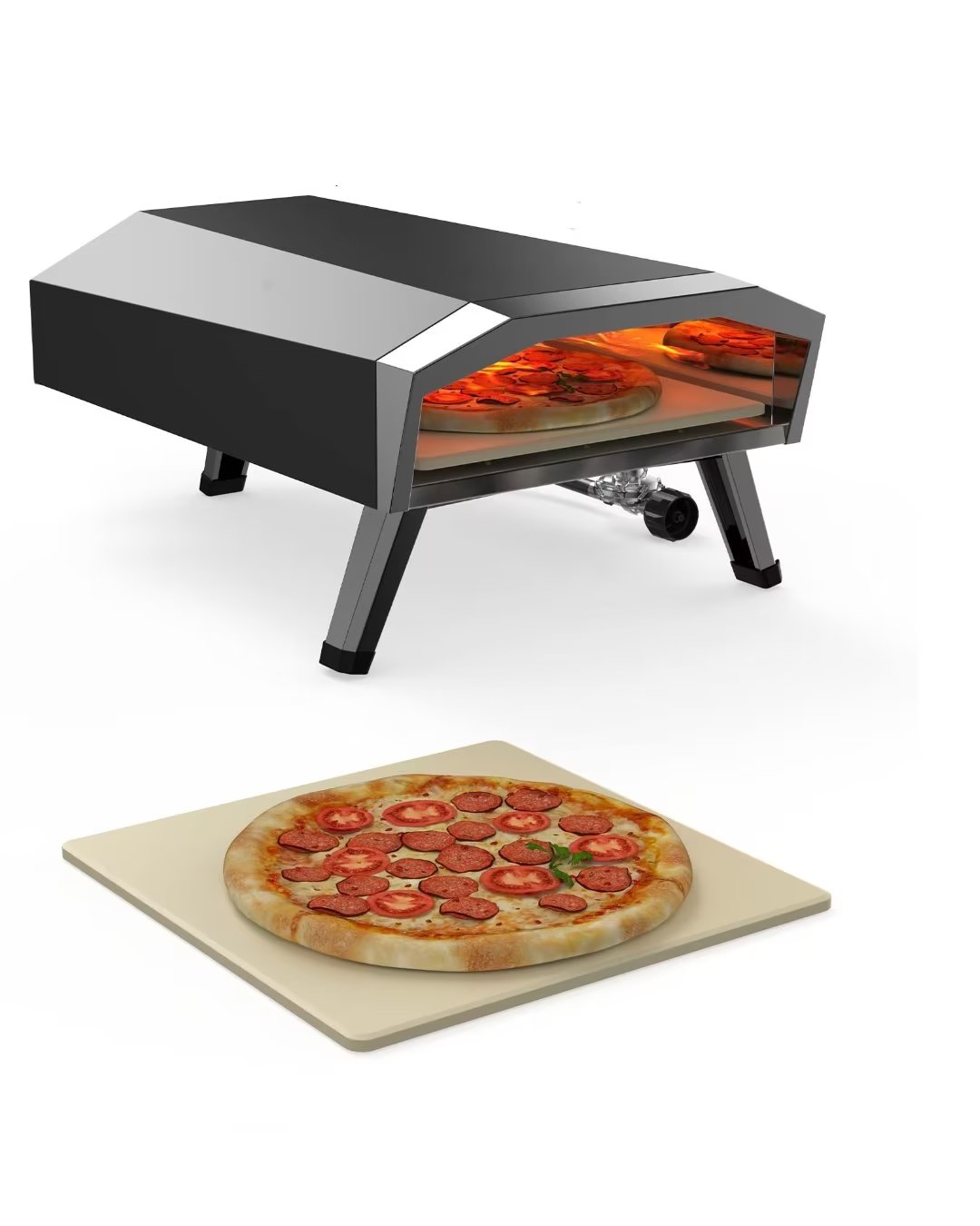 12" Gas Pizza Oven Outdoor Pizza Oven with Foldable Legs Stainless