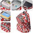 thumbnail image 4 of Red and White Wavy Checkered Pattern Backpack for School, Cute School Bag with Adjustable Shoulder Straps and Padded Back, 16.9"x12.6"x5.9", 4 of 5