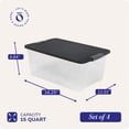 thumbnail image 4 of Open Box 15 Qt Stackable Plastic Storage Container w/Snaplock Lid, Gray(4 Pack), 4 of 10
