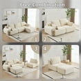 thumbnail image 4 of Modern Memory Foam Compressed Sofa, Large Sectional Couches for Living Room, Pet-Friendly Cloud Modular Sectional Sofa, Corduroy Fabric,Extra Deep Loveseat, No Assembly with Pillows, Beige, 4 of 8