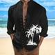thumbnail image 3 of Camisas Hombre Manga Corta Camisa de manga larga con estampado 3D digital y cuello con botones sueltos para ocio en la playa para hombre (Black, XL), 3 of 4