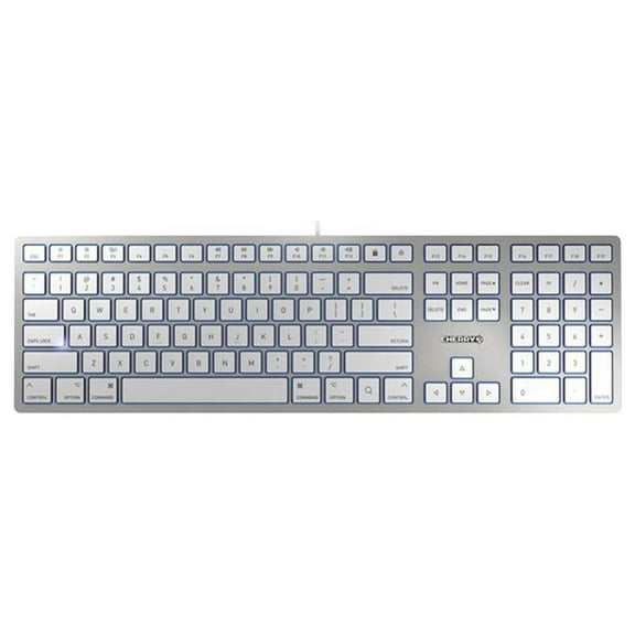 Cherry KC 6000 Slim 110-Key Wired Keyboard for Mac Silver JK-1610US-1