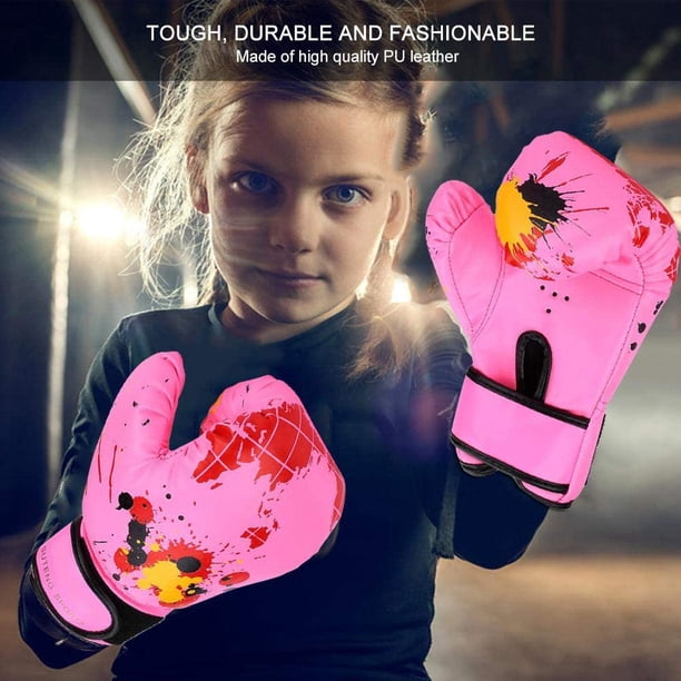 Gants De Boxe Pour Enfants 6-12 Ans – 6 Oz, Mousse Haute élasticité, Cuir Synthétique, 4 Couleurs