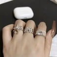 thumbnail image 5 of RSAMD Vintage Cross Star Zircon Couple Ring Punk Gothic Opening Adjustable Finger RiJO-A3, 5 of 9
