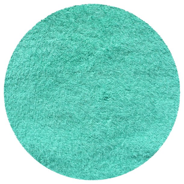 Superior Shag Boho Plush Indoor Area Rug, Ocean Blue, 6' 6" Round