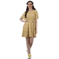 thumbnail image 2 of Moomaya Moss Georgette Bell Sleeves Short A-Line Printed Summer Dress For Women, 2 of 4