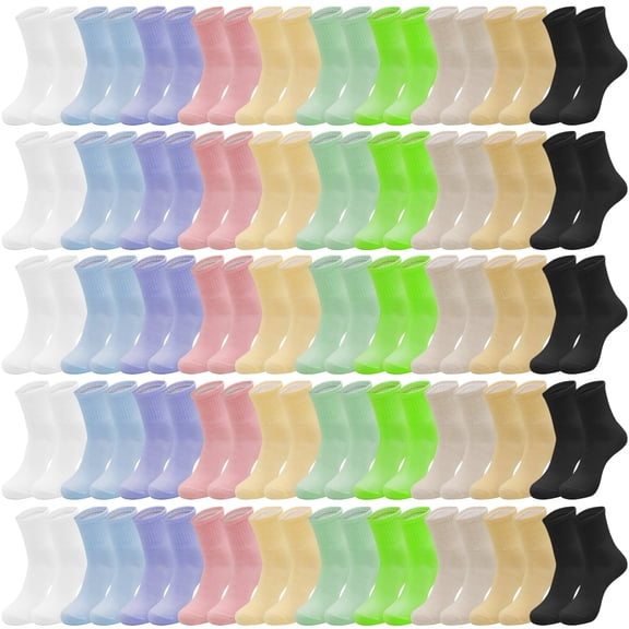 Sophproton 30 Pairs Womens Crew Socks Colorful Lightweight Athletic Casual Long Dress Socks for Women Teens
