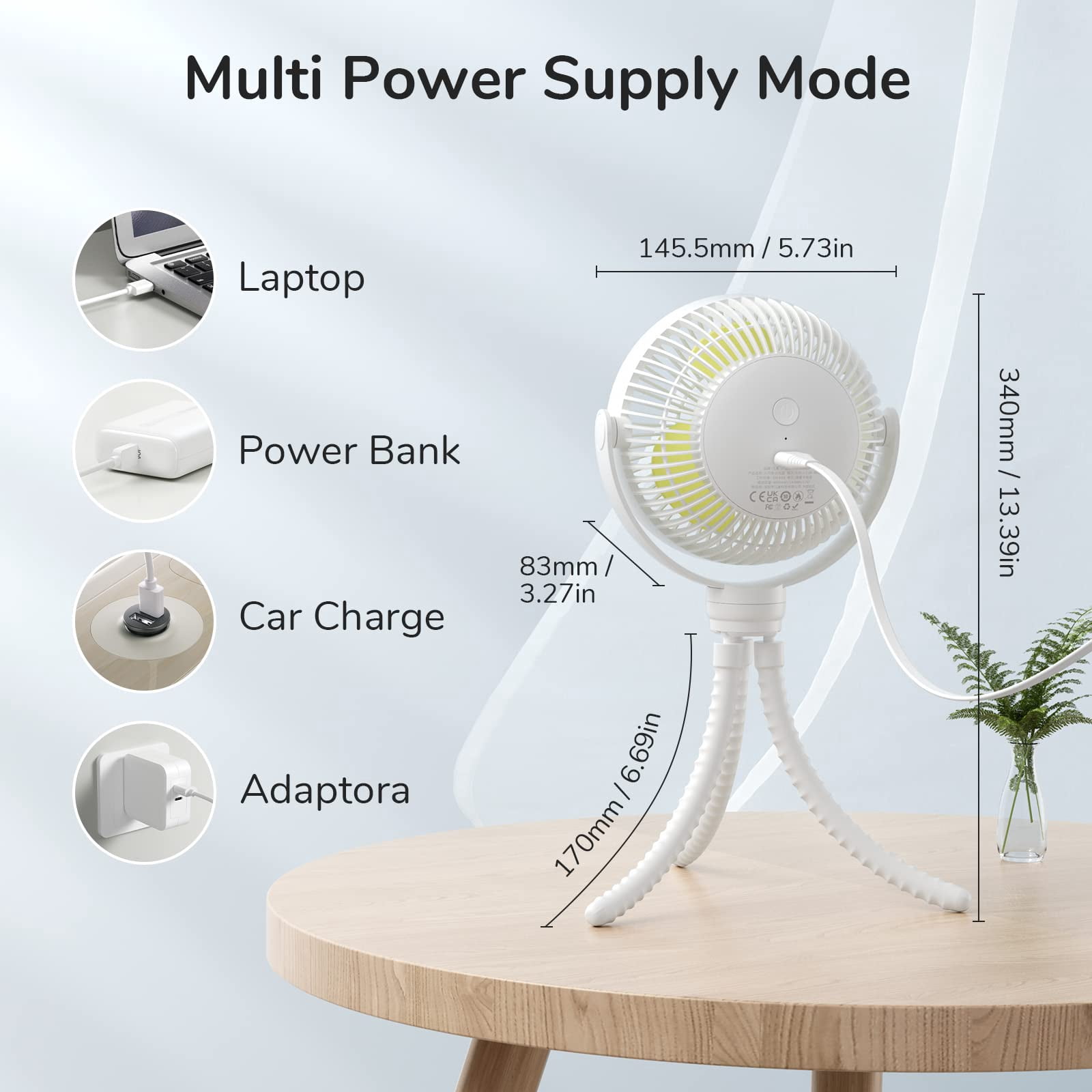 CHUNYAN Baby stroller small fan octopus charging portable mute can shake the head small baby walking god Device