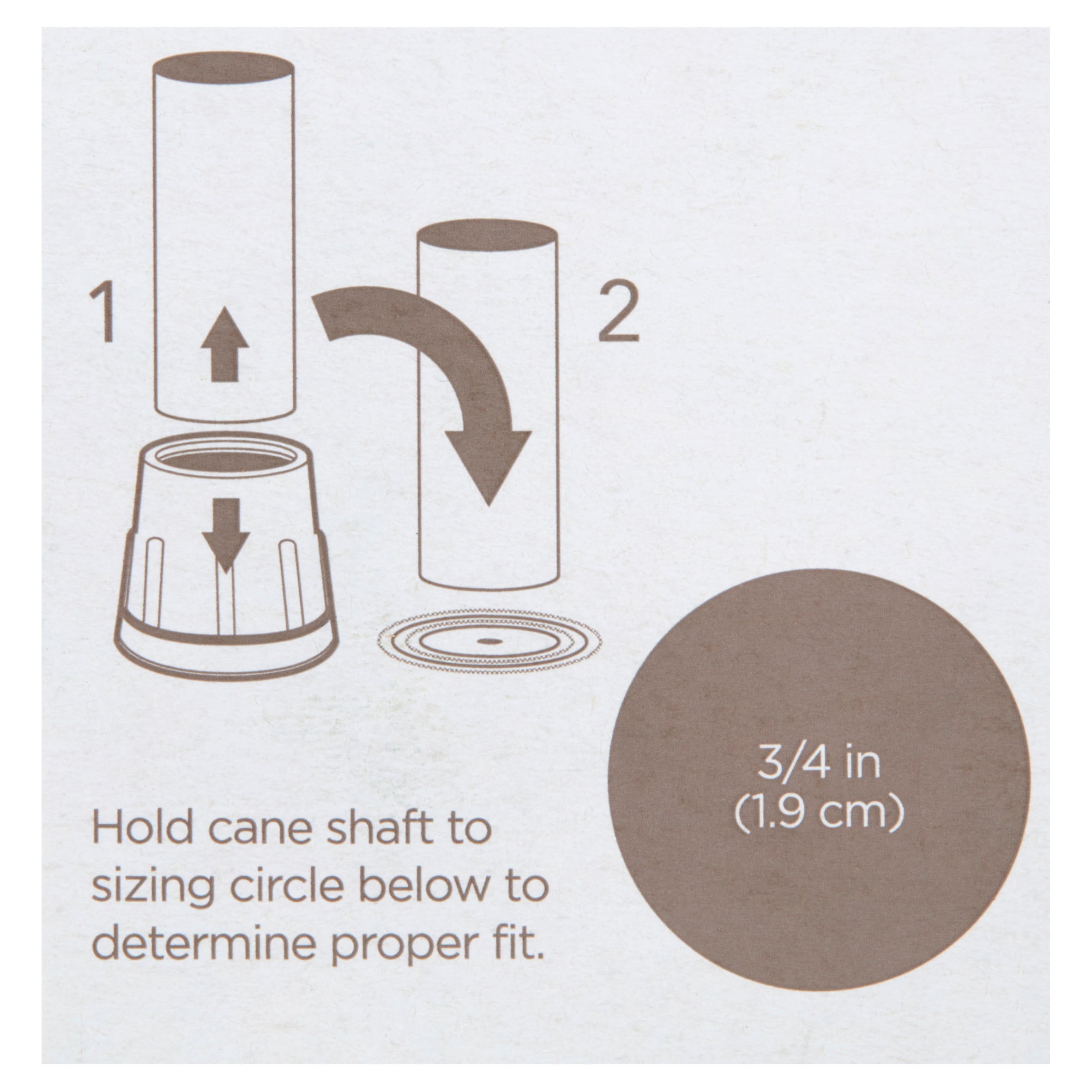 Equate Walking Cane Tips for Canes, Crutches, and Walkers, Fits Most 3/4 in. Canes, 2 Count