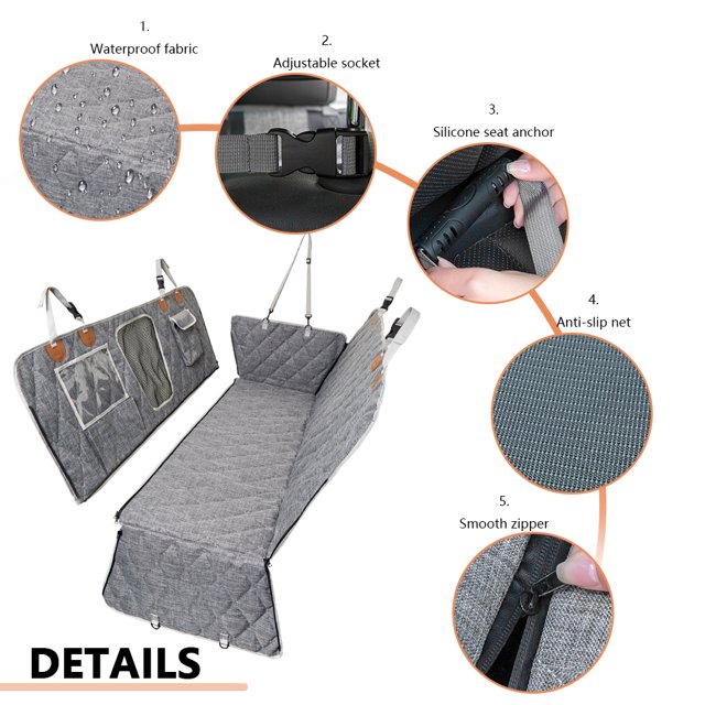 Alfombrilla De Coche Para Mascotas Alfombrilla para mascotas, funda para asiento de coche, antisuciedad, transpirable (bolsa de almacenamiento catiónica gris para iPad) Tmvgtek Libre de BPA