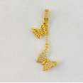thumbnail image 1 of Colgante con microincrustaciones de cobre, accesorios de joyería para hacer uno mismo, borla, trébol de cuatro hojas, mariposa, collar de acero de titanio, lazo, chapado en oro real, 1 of 6