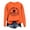 Orange, variant on Women's Casual Crew Neck Sweatshirt Vintage Halloween Coffee Cup Witch Graphic Long Sleeve Pullover Streetwear Top Fall Spring Outfits Black L