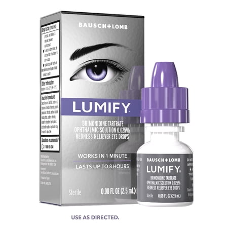 LUMIFY Eye Drops for Redness Relief and Whiter and Brighter Looking Eyes, .08 fl oz (2.5 ml)