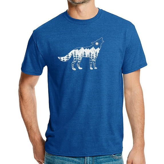Men's Premium Blend Word Art T-shirt - Howling Wolf