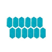 Hexagon Peel and Stick Backsplash 12-Sheet Self Adhesive Kitchen Backsplash Stick on Tiles Waterproof Wall Tiles Decorative for Bathroom Shower Furniture Camper Car Blue 4"x8"