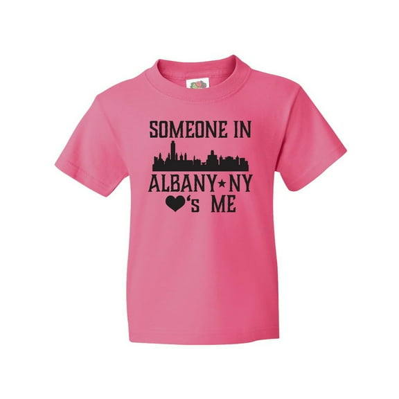 Inktastic Albany New York Skyline Someone Loves Me Youth T-Shirt
