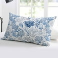 thumbnail image 5 of Ocean Coastal Coral Throw Pillow Covers, Blue Grey Abstract Flower Plant Fish Soft Breathable Pillow Cases with Zipper for Sleeping, King Size Pillowcases for Couch Bed Sofa Chair 20x36 Inches, 5 of 6