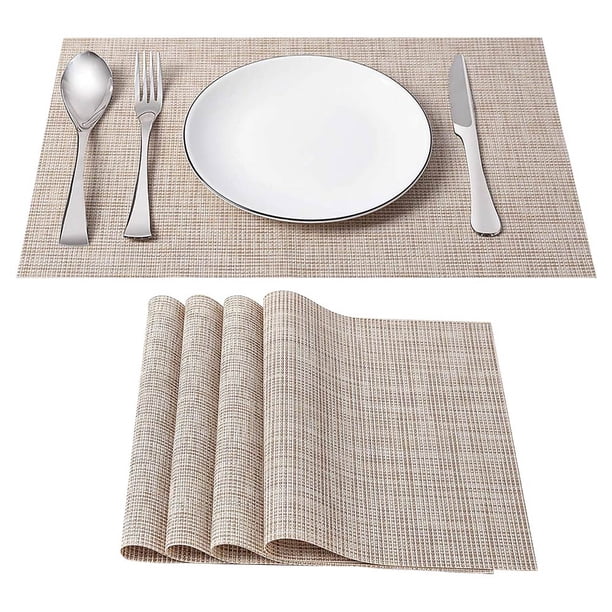 Mantel Individual De Protección Ambiental De 2/4/6 Uds, Almohadilla De Aislamiento De Alimentos De Pvc, Tapete De Mesa Simple Rectangular, Posavasos, Tapete Para Cuenco Sweethay HA027167-01