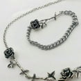 thumbnail image 2 of Erd Style Rose Necklace Bracelet Retro Ins Niche Design Men(50cm), 2 of 5