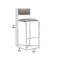 thumbnail image 5 of Eun 30 Inch Vegan Faux Leather Barstool, Chrome Base, Set of 2, Gray - Saltoro Sherpi, 5 of 6