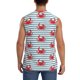 thumbnail image 4 of Fotbe Cute Red Crabs With Nautical Men's Camiseta sin Mangas Estampada para Hombres, Playera Casual para Gimnasio, Entrenamiento, Playa-X-Large, 4 of 7
