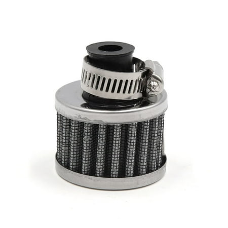 White 11mm Inlet Dia Car Vehicle Air Intake Filter Cleaner w Adjustable Clamp