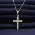 thumbnail image 2 of 18K Yellow Gold Plated Moissanite Cross Necklace | 0.36 Ctw Moissanite Diamond Jesus Christian Religious Crucifix Pendant Necklace for Men Women | 16"+2” Adjustable Chain, 2 of 7