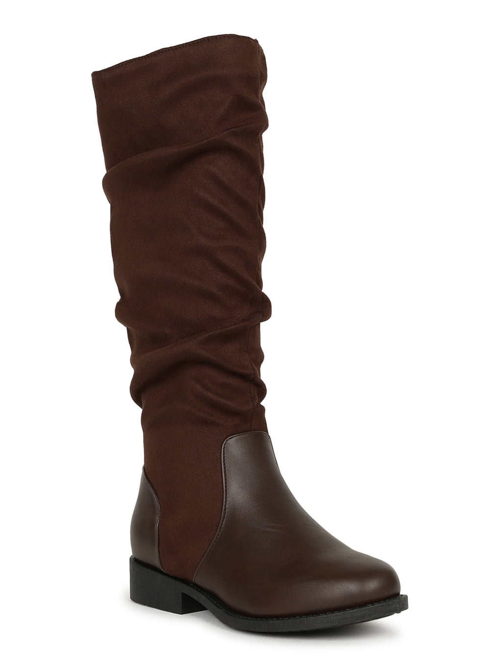 block heel slouch knee boots