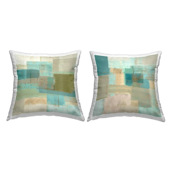 Stupell Industries Abstract Geometric Collage Decorative Printed Throw Pillow Design by Flora Kouta (Set of 2)