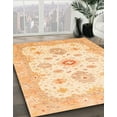 thumbnail image 3 of Ahgly Company Machine Washable Indoor Round Abstract Sun Yellow Area Rugs, 6' Round, 3 of 7