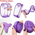 thumbnail image 4 of RZJZGZ Cesto para la colada plegable de malla emergente con bolsillo lateral, cesta para la colada, bolsa de almacenamiento con asas de transporte para ropa sucia (paquete de 2), 4 of 5