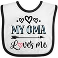 thumbnail image 3 of Inktastic My Oma Loves Me Grandchild Girls Baby Bib, 3 of 4