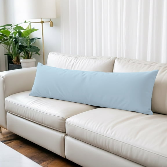 Pure Pale Blue Body Pillow Cover, Pillowcase Protectors with Zipper, Breathable Decorative Throw Pillow Case Cover, Modern Solid Color Minimalist Art Pillow Shams for Couch Sofa 20x60Inch