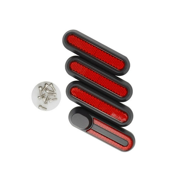 Set Of 4 Electric Scooter Wheel Hubs Cap Fork Reflective Strips Wheel Side Decorative Cover With Screws Compatible With M365 Pro,red