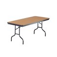 thumbnail image 1 of Midwest Folding Products 830EF 96" EF Series Rectangular Folding Table w/ Walnut Laminate Top, 30"H, 1 of 1