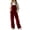 Red, variant on Bovxnpu Womens Velvet Overalls Wide Leg Bib Overall Jumpsuits Suspender Cargo Winter Casual Pants