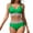 Green, variant on Bikini Sets for Women Scalloped Trim Bathing Suits High Waisted Tummy Control Two Piece Swimsuits 2025