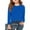 Blue, variant on Long Sleeve Crew Neck T Shirt for Girls Soft Breathable Lightweight Cotton Top Daily Wear School Outfits