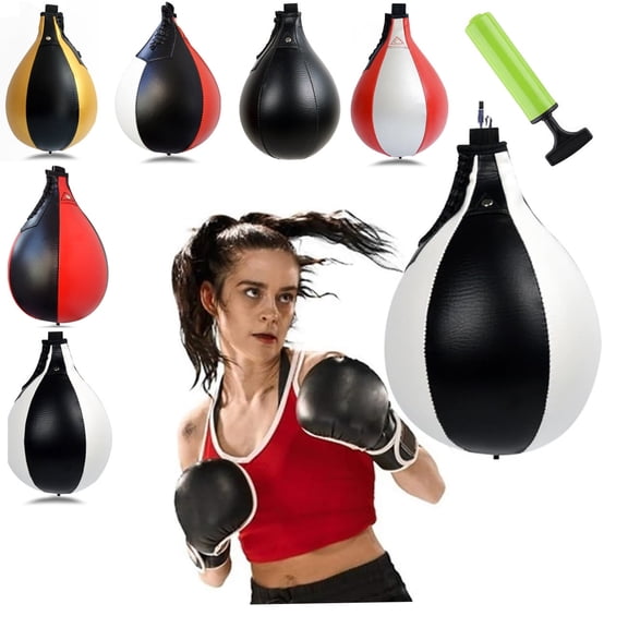 MixMart Professional Boxing Speed Bag - Pear-Shaped Speedball for Training - Swivel Punching Bag for Fitness - Hanging Exercise Punch Ball for Boxers,Tools&Home Improvement