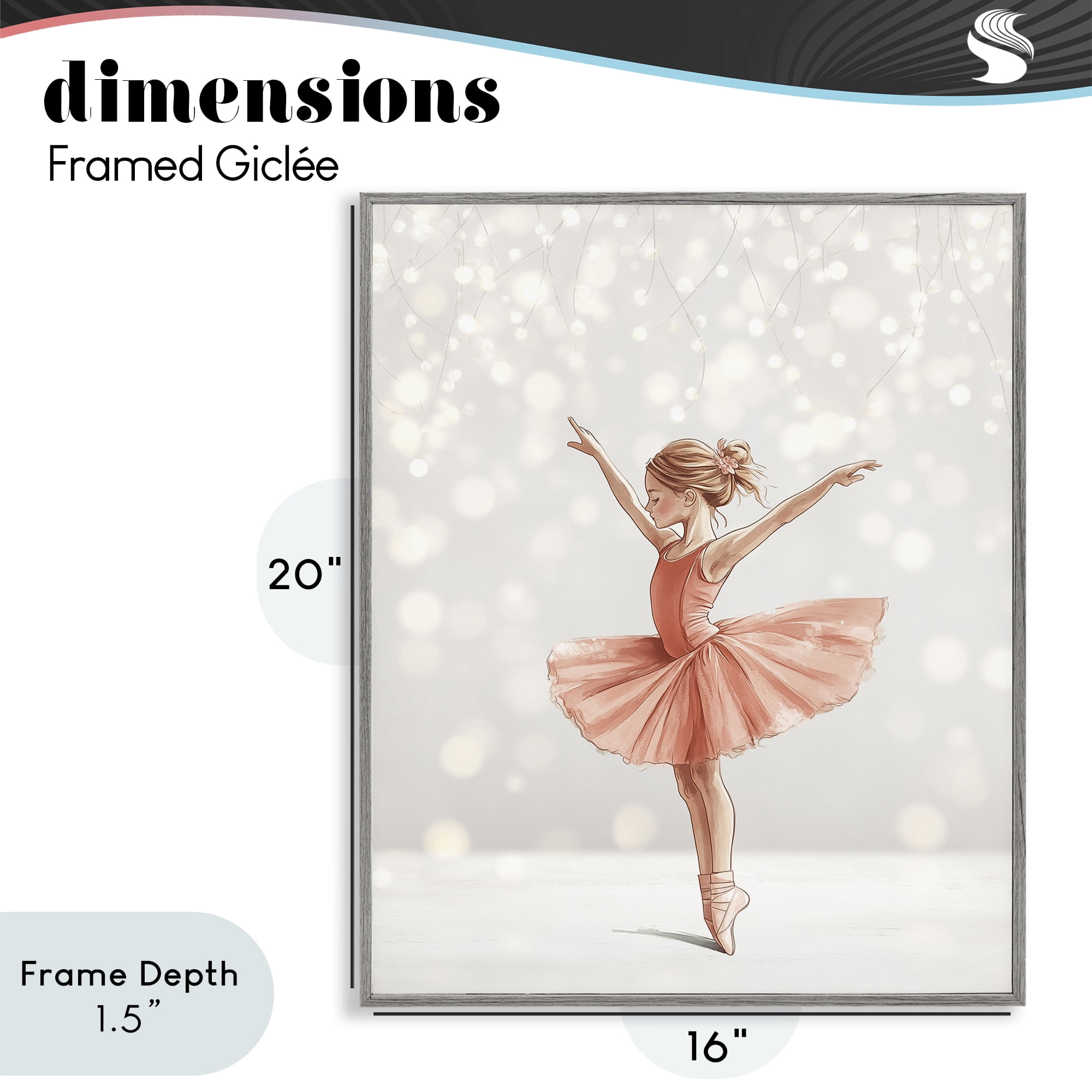 Stupell Industries Dancer In The Light Gray Framed Giclee Art, design by Christine Simpson Art