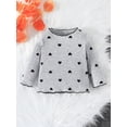 thumbnail image 2 of Baby Girl Heart Print Contrast Lettuce Binding Tee & Pants, 2 of 5
