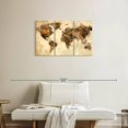 thumbnail image 2 of Elephant Stock Rustic World Map Wall Art - Horizontal Multi Panel Canvas - Living Room Wall Decor - Map Multi Panel - Beige And Brown Decor - 33" x 20", 2 of 4