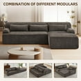 thumbnail image 6 of 102'' L-Shaped Modular Sectional Sofa, Upgraded Chenille Cloud Couch, Comfy Modern Couch with 3 Side Pockets, Scratch-Resistant Pet-Friendly Sofa for Living Room (Brown, Right-Arm Facing), 6 of 9