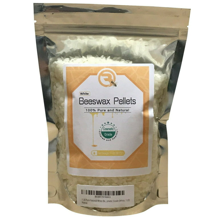 Lehody Natural White Beeswax Pellets 1lbs - Cosmetic Grade-Triple Filtered,  Ideal for Skincare, Hand Cream, Lotion