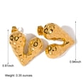 thumbnail image 3 of 18K Gold Plated Stainless Steel heart earrings, Minimalist and stylish, Light up your elegant temperament, 3 of 5