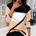 thumbnail image 2 of Womens Tops Striped Printed V Neck Seven Quarter Sleeve T Shirt Top Blouses For Women, 2 of 5