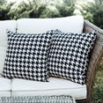 thumbnail image 4 of DecorX Weather Resistant 18x18 in Glam Outdoor Pillow Covers, 2 Count, Houndstooth Blue and White, 4 of 10