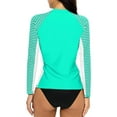 thumbnail image 4 of Women's Long Sleeve Rash Guard UPF 50+ Striped Swim Shirts, 4 of 6