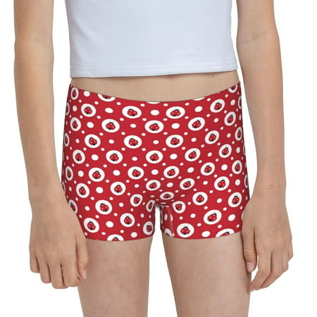 Pofeuu Ladybugs And White Dots Print Soft Cotton Girls Boyshort panties Toddler Underwear-Large