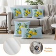 thumbnail image 6 of Outdoor Pillow Covers Watercolor Yellow Lemon Leaves Waterproof Pillow Cases 20x20 Set of 2, Summer Fruit on Light Blue Throw Pillow Cover Pillowcase for Patio Balcony Couch Garden, 6 of 9